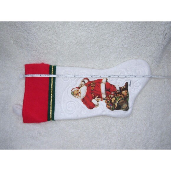 Retro 1970s Set of 2 Vintage Felt Christmas Stockings Santa Holiday Morehead - Picture 10 of 12